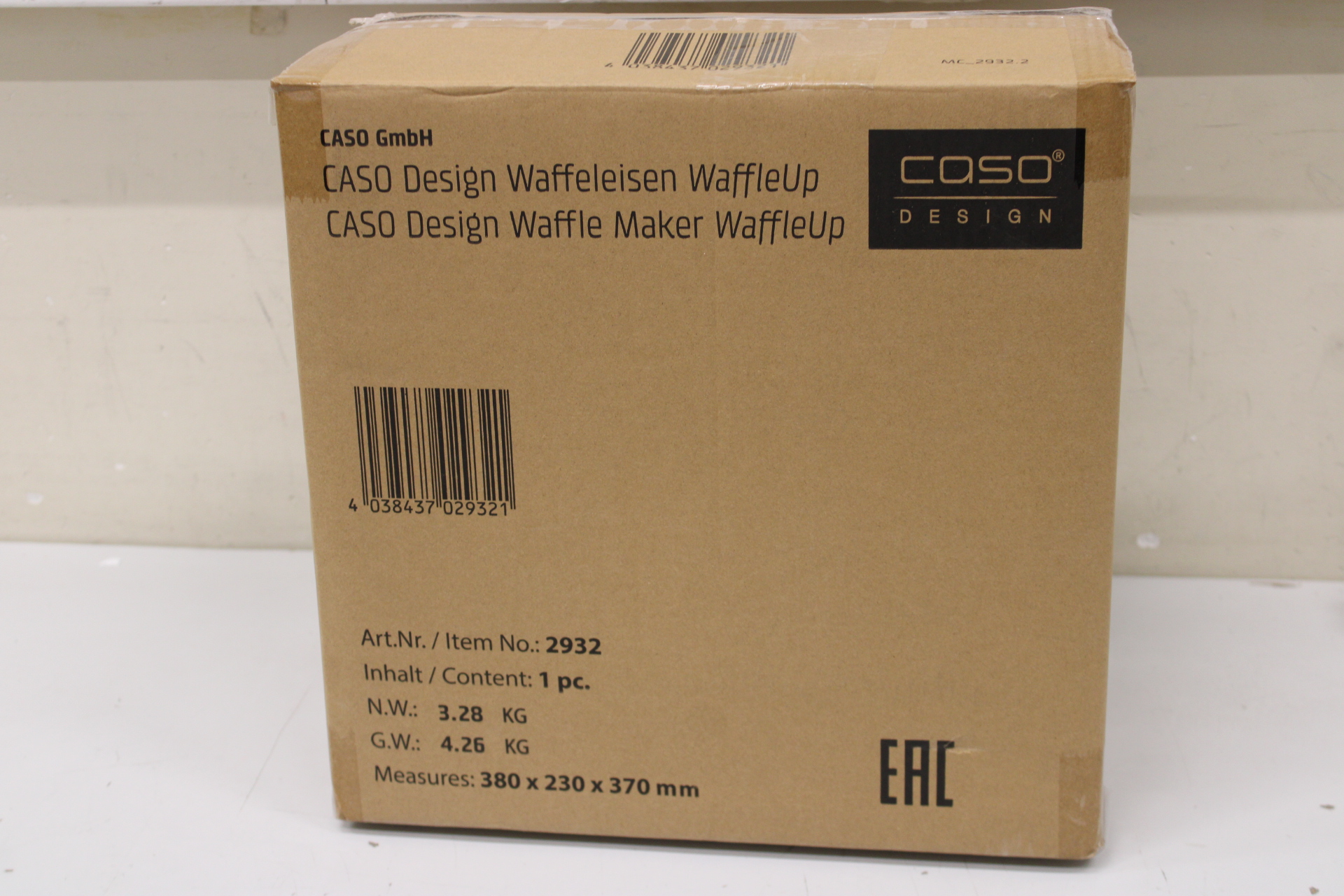 SALE OUT. Caso WaffleUp - Waffle Maker - 800 W - Number of pastry 1 - Waffle - Silver - USED, DIRTY, SCRATCHED, MISSING  SPATULA