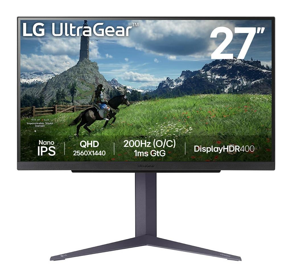 LCD Monitor|LG|27"|Panel IPS|2560x1440|16:9|180Hz|1 ms|Pivot|Height adjustable|Tilt|Colour Black|27GS85Q-B