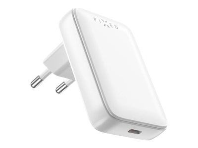 FIXED Slim USB-C Travel Charger, GaN, PD support, 30W, White - Fixed