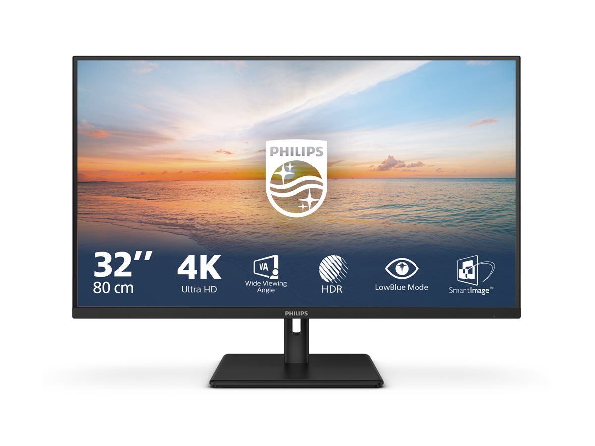 Philips - 32E1N1800LA/00 - 31.5 " - VA - 16:9 - 60 Hz - 4 ms - 3840 x 2160 pixels - 300 cd/m² - HDMI ports quantity 2