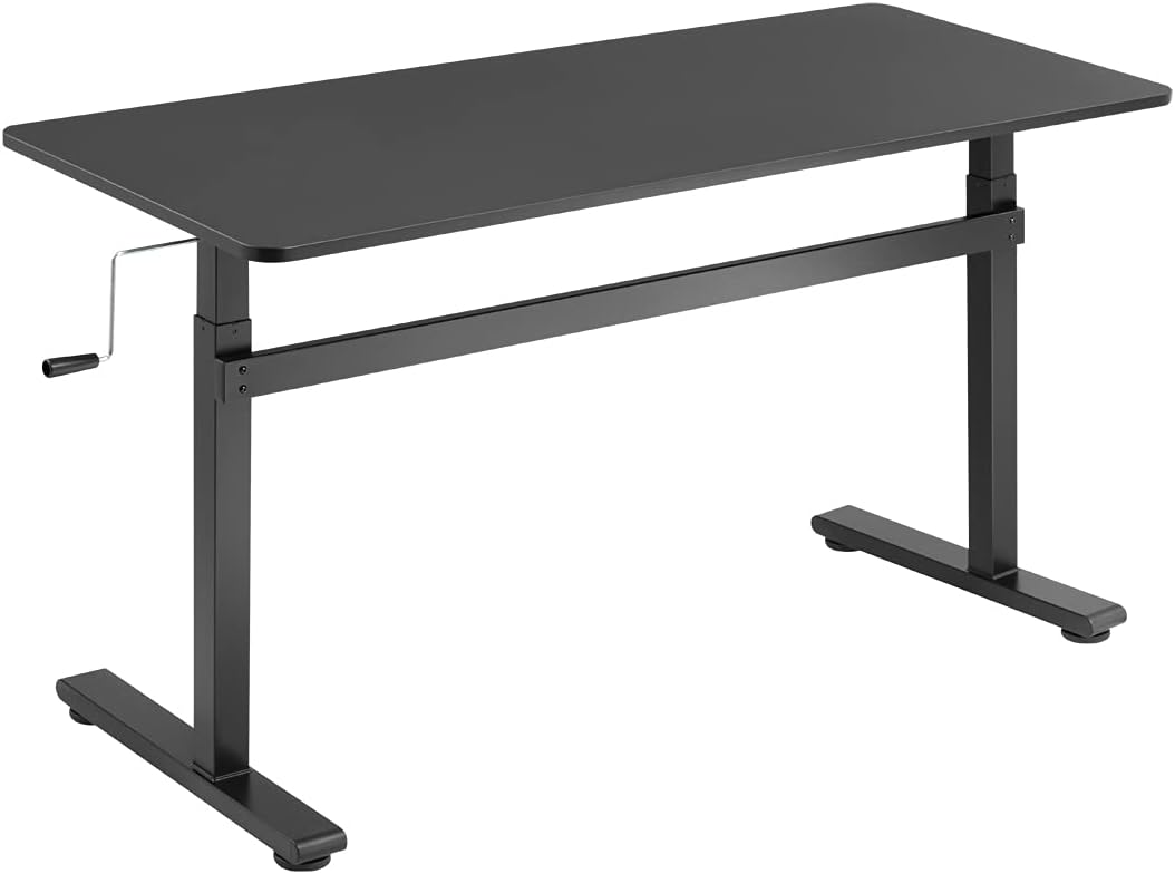 Manually adjustable sit-stand desk EO0027 - 70-117 cm - Maximum load weight 40 kg - Black