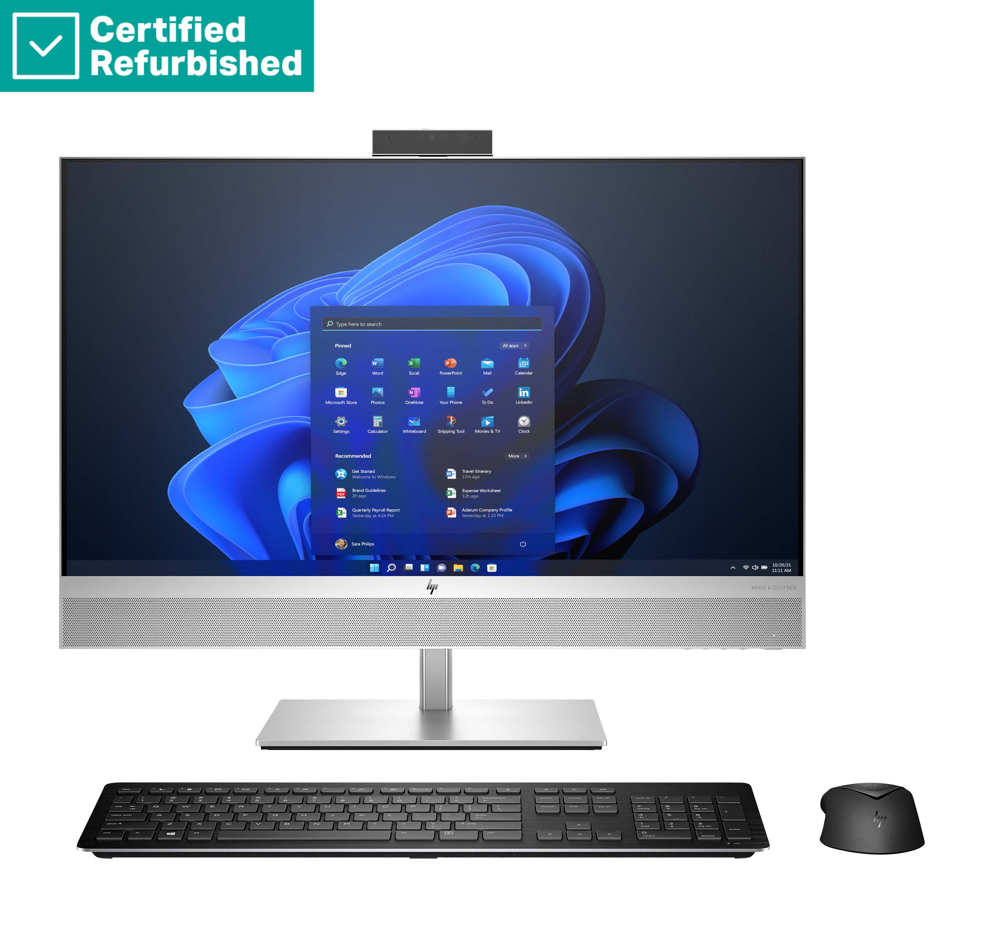 RENEW SILVER HP Elite 870 G9 AIO All-In-One 27 - i7-14700, 16GB, 512GB SSD, 27 FHD Non-Touch AG, FPR, Height Adjustable, USB Mouse, Win 11 Pro, 1 years