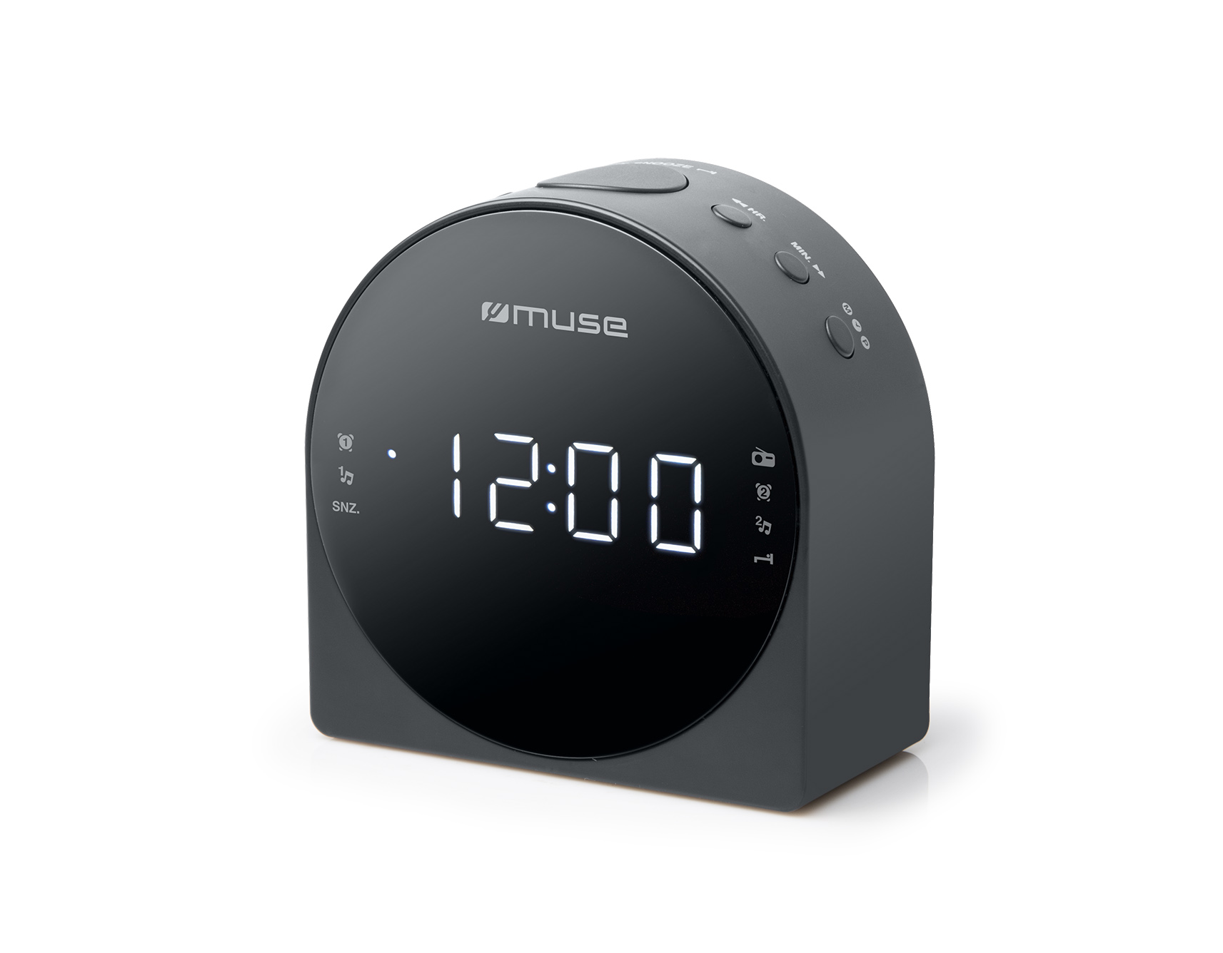 Muse - Dual Alarm Clock radio PLL - M-185CR - AUX in - Black