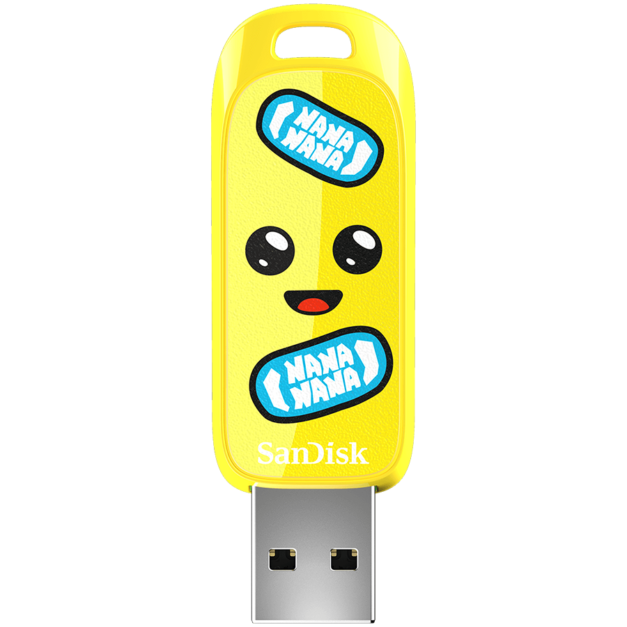 SANDISK USB 3.2,Ingot Type-A,130MB/s,Fortnite Peely Edition,4x6 Box with Windowr,Global