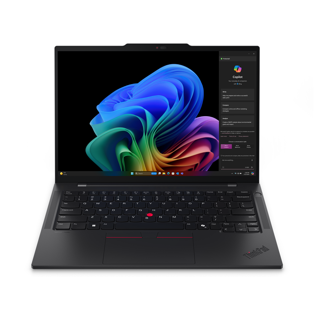 Lenovo ThinkPad T14s G6 Snapdragon - Black - 14 " - IPS - WUXGA - 1920 x 1200 pixels - Anti-glare - Snapdragon X Elite - X1E-78-100 - 32 GB - Soldered LPDDR5x - Solid-state drive capacity 1000 GB - Qualcomm Adreno GPU - Windows 11 Pro - 802.11be - Bluetoo