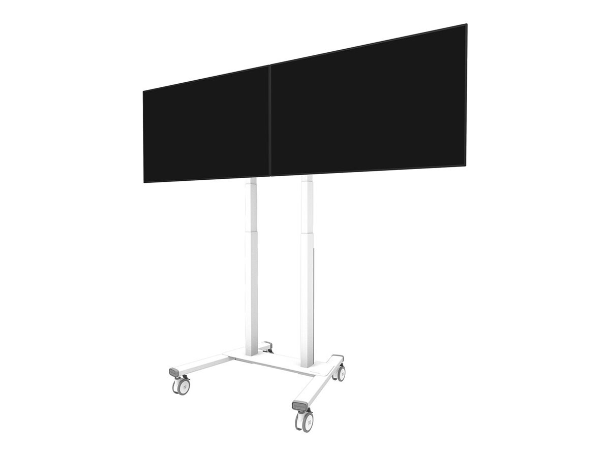 Neomounts Floor stand - ADM-875WH2 Dual screen adapter - Adjustable Height - 42-65 " - Maximum weight (capacity) 40 kg - White