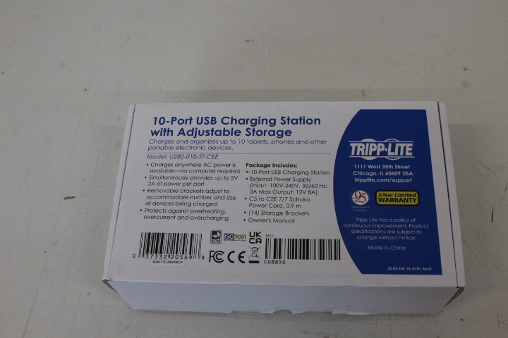 SALE OUT. - Tripp Lite - 10 Port USB Charging Station with Adjustable Storage - U280-010-ST-CEE - UNPACKED, SCRATCHED