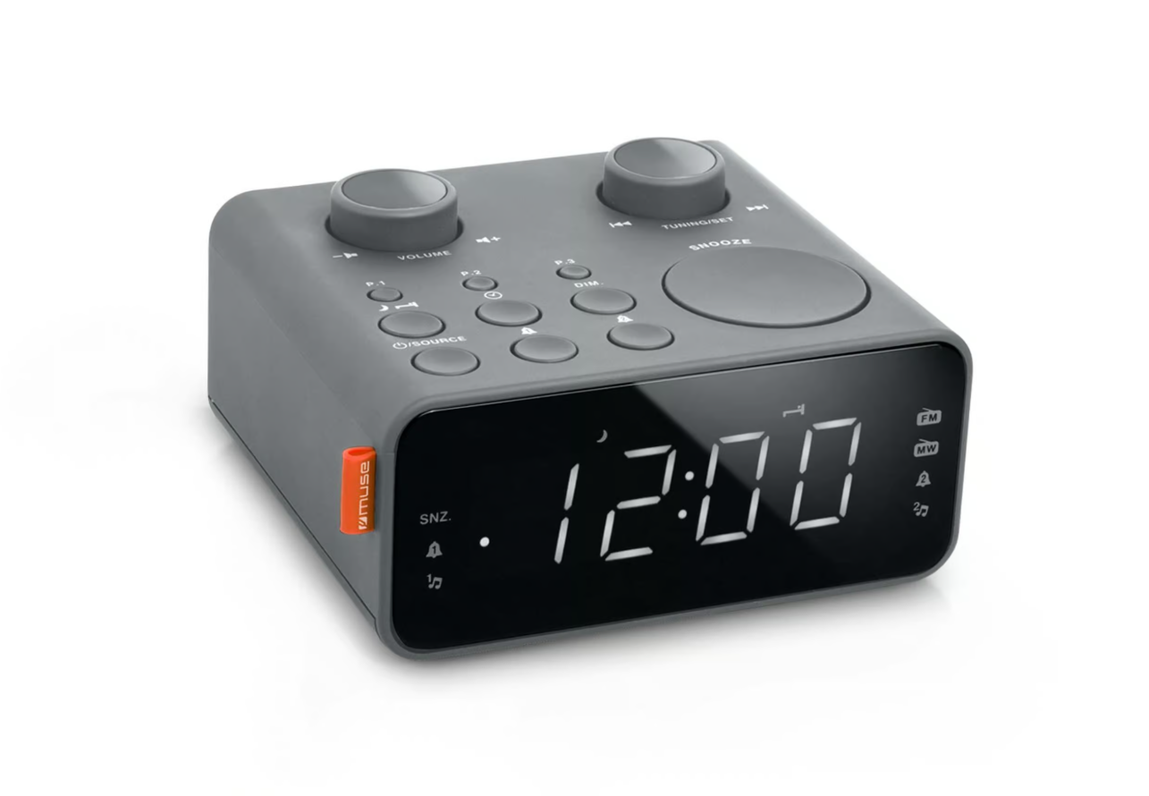 Muse Dual Alarm Clock Radio - M-17 LG - Alarm function - AUX in