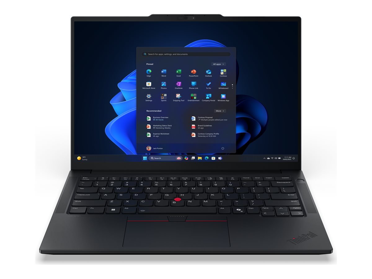 Lenovo ThinkPad E14 G7 Intel - Black - 14 " - IPS - WUXGA - 1920 x 1200 pixels - Anti-glare - Intel Core Ultra 5 - 226V - 16 GB - Soldered LPDDR5x - Solid-state drive capacity 512 GB - Intel Arc Graphics 130V - Windows 11 Pro - 802.11ax - Bluetooth versio