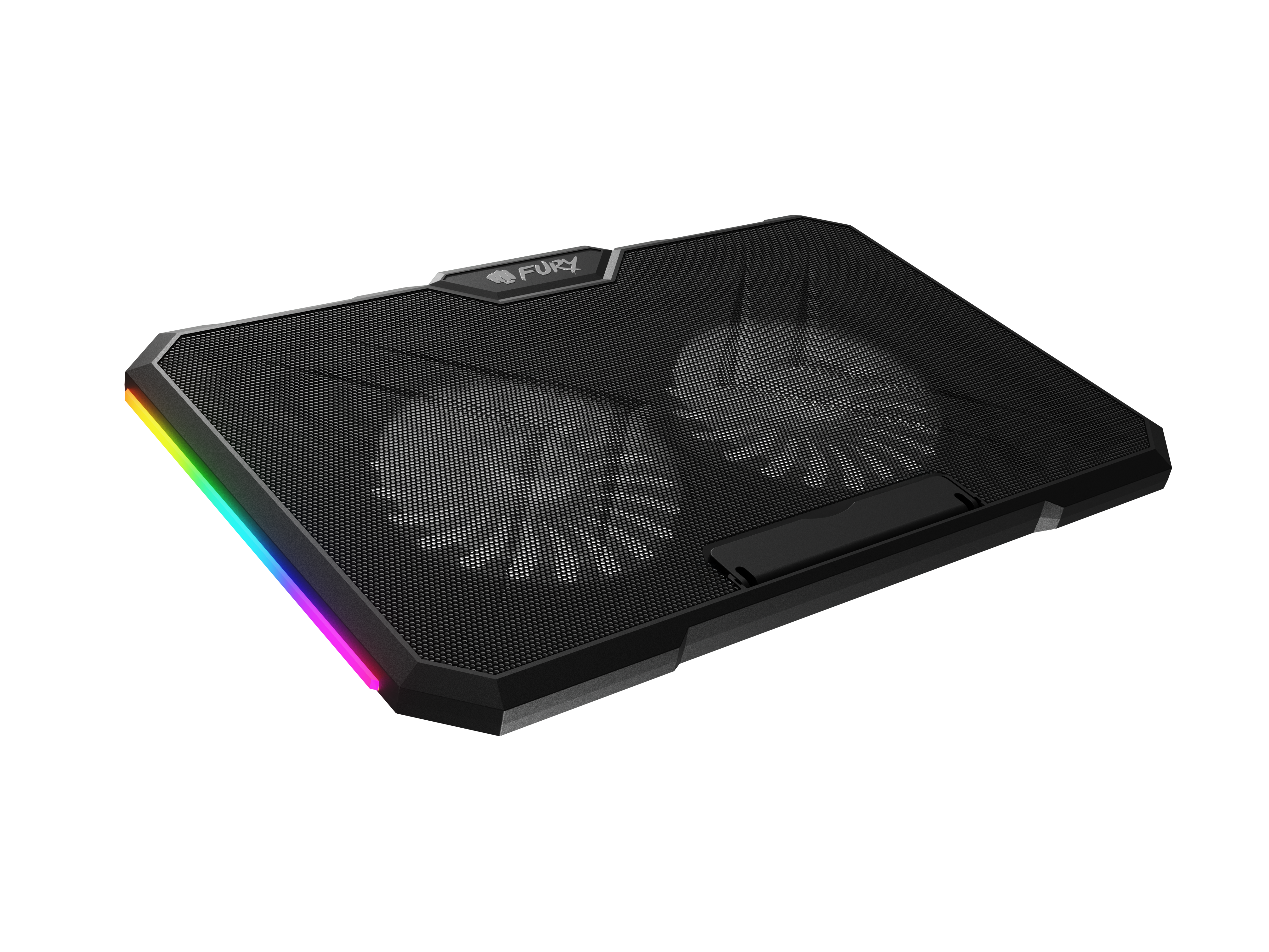 Fury Laptop Cooler Cooling Pad Fury Gunbai G3 Fans, RGB LED Light, 2 USB, 14.1-17.3"