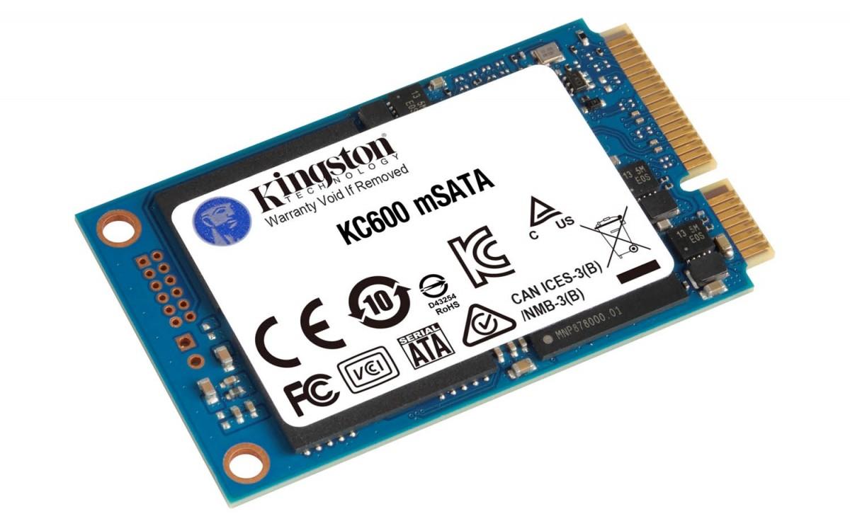 Kingston - KC600 - 512 GB - Solid-state drive interface mSATA - Read speed 550 MB/s - Write speed 520 MB/s