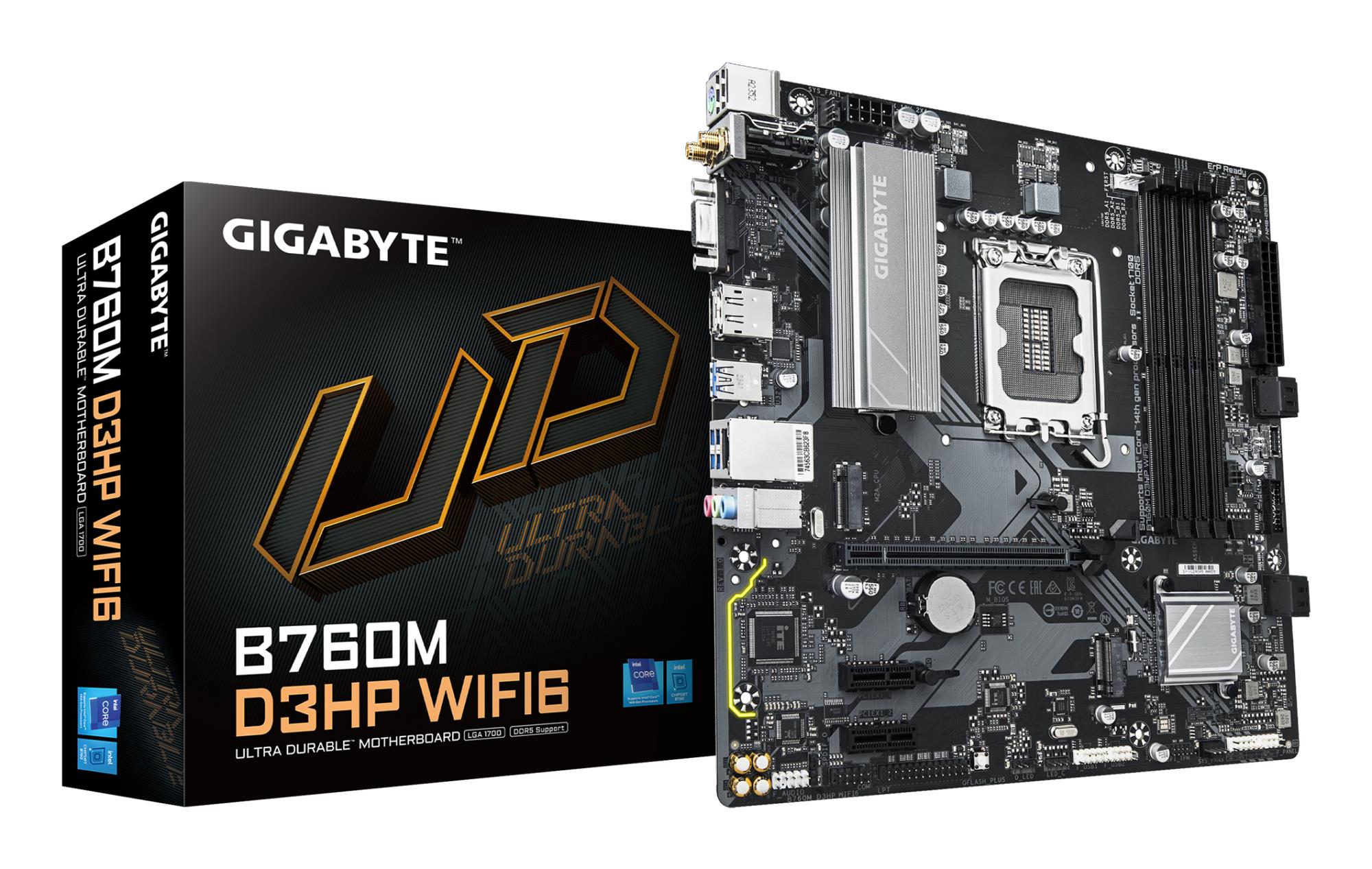 Mainboard|GIGABYTE|Intel B760 Express|LGA1700|Micro-ATX|Memory DDR5|Memory slots 4|B760MD3HPWIFI61.0