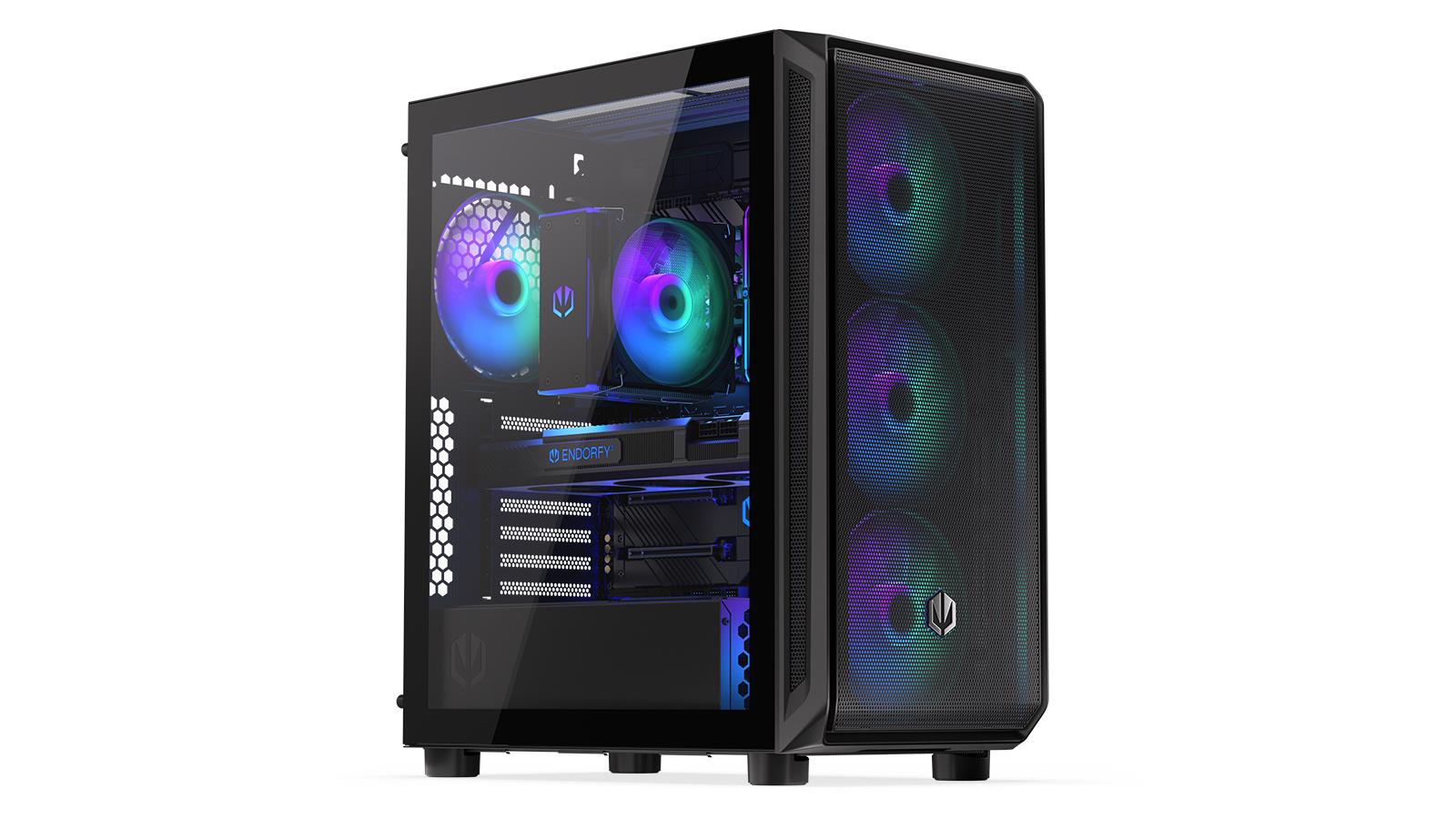 Case|ENDORFY|Arx 500 ARGB|MidiTower|Case product features Transparent panel|Not included|ATX|MicroATX|MiniITX|Colour Black|EY2A011