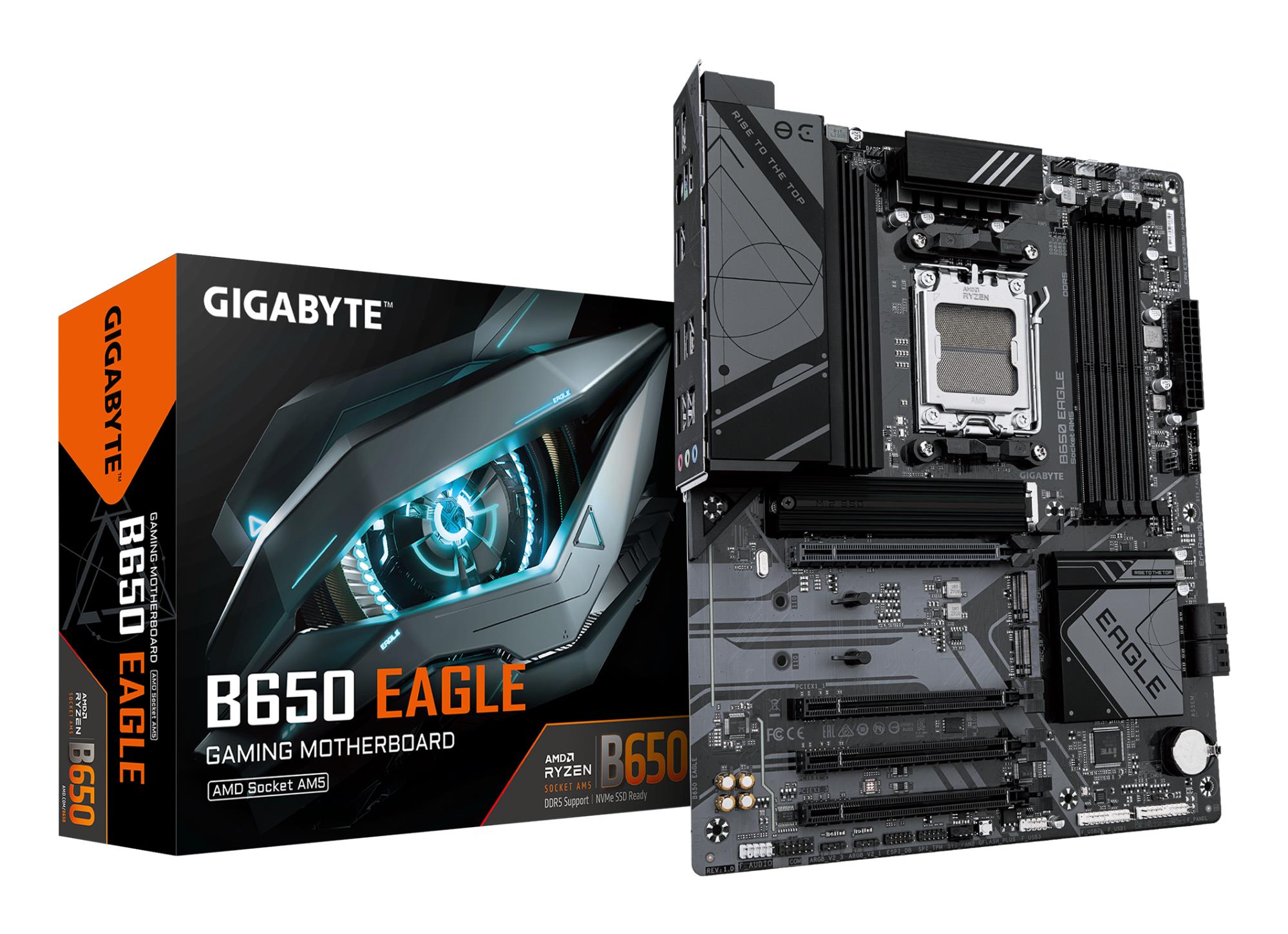 Mainboard|GIGABYTE|AMD B650|Socket AM5|ATX|RAM DDR5-SDRAM|4xSlots|3xNumber of M.2 (M) slots|B650 EAGLE AX (rev. 1.2)|B650EAGLE1.2