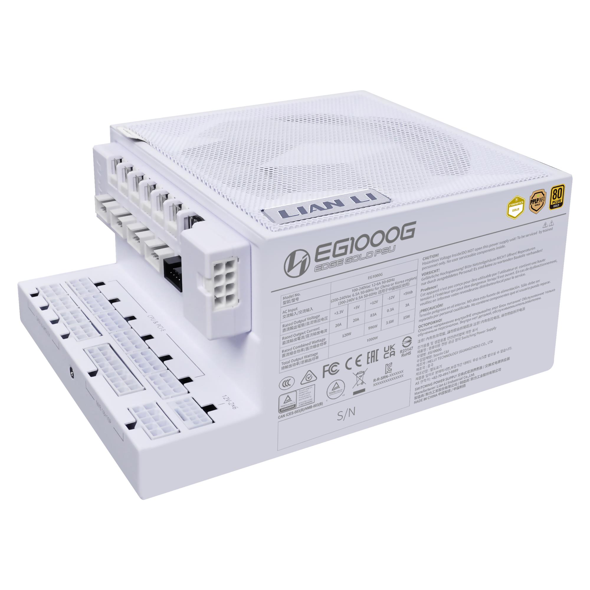 Power Supply|LIAN LI|EDGE GOLD 1000|1000 Watts|Efficiency 80 PLUS GOLD|PFC Active|G9P.EG1000G.WH00.EU
