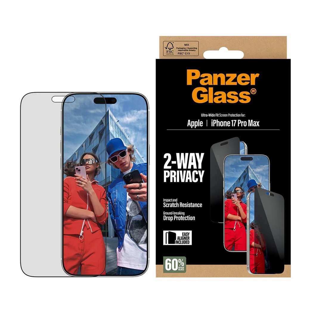 PanzerGlass Screen protector - Apple - iPhone 17 Pro Max - Glass - Transparent - Ultra-Wide Fit w. EasyAligner