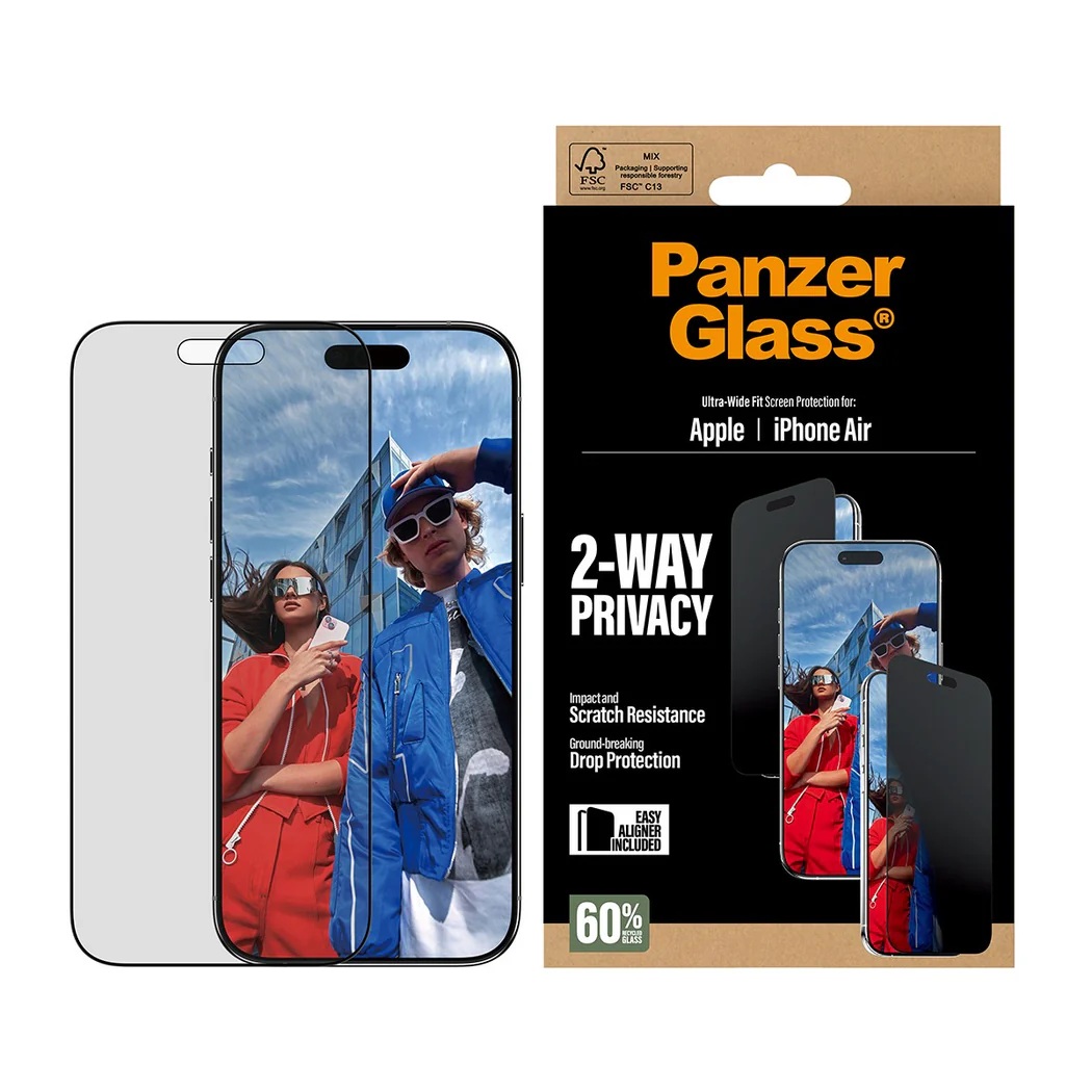 PanzerGlass Screen protector - Apple - iPhone Air - Glass - Transparent - Ultra-Wide Fit w. EasyAligner