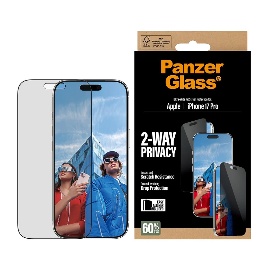 PanzerGlass Screen protector - Apple - iPhone 17 Pro - Glass - Transparent - Ultra-Wide Fit w. EasyAligner