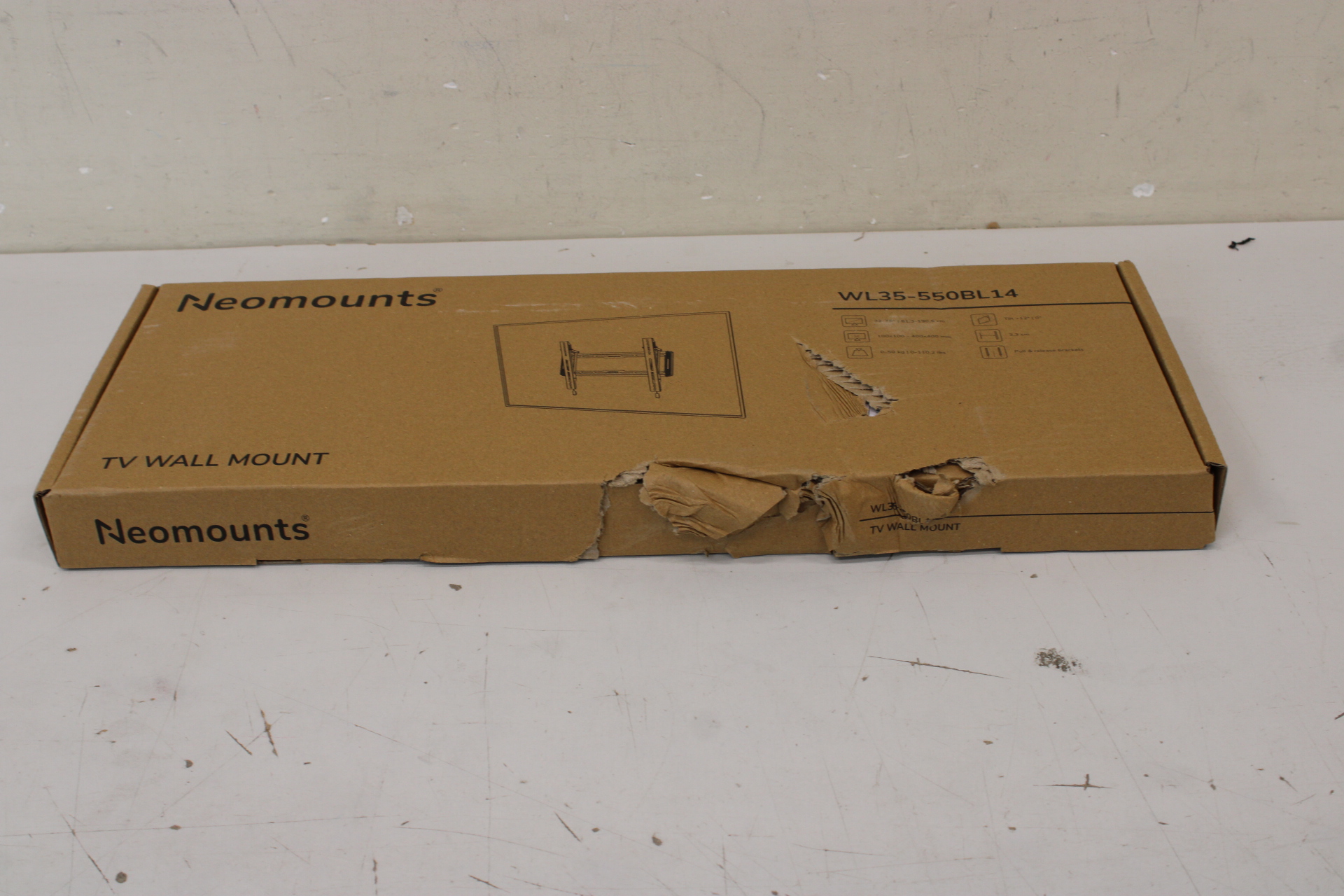 SALE OUT. Neomounts LEVEL-550 WL35-550BL14 Tiltable TV mount wall - 32-75" - max 60 kg - VESA 100x100-400x400 - d 3,3 cm - Easy Install-mode - Neomounts Wall mount - WL35-550BL14 TV mount wall - Tilt - 32-75 " - Maximum weight (capacity) 50 kg - DAMAGED P