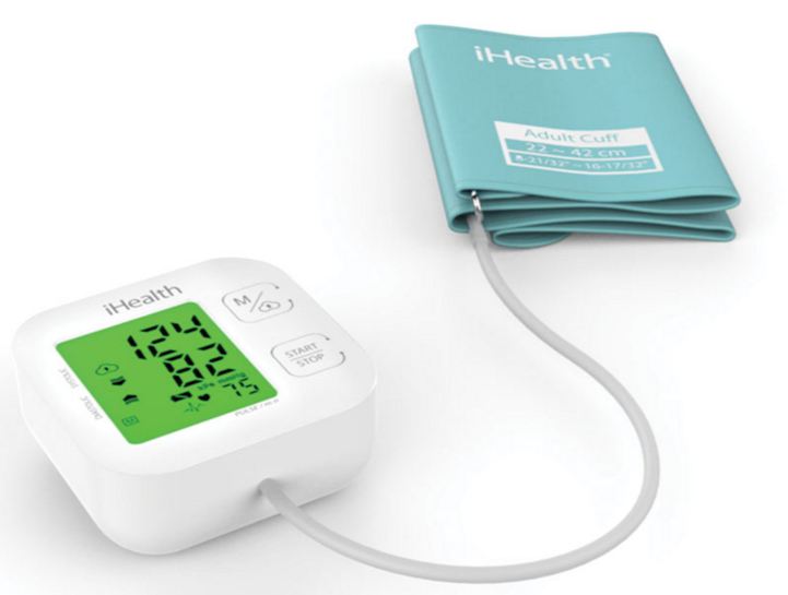 iHealth - Track - KN-550BT - White/Blue - Calculation of blood pressure (systolic and diastolic), Calculation of heart rate - 4 - Wireless Bluetooth connection - Automatic - Weight 438 g