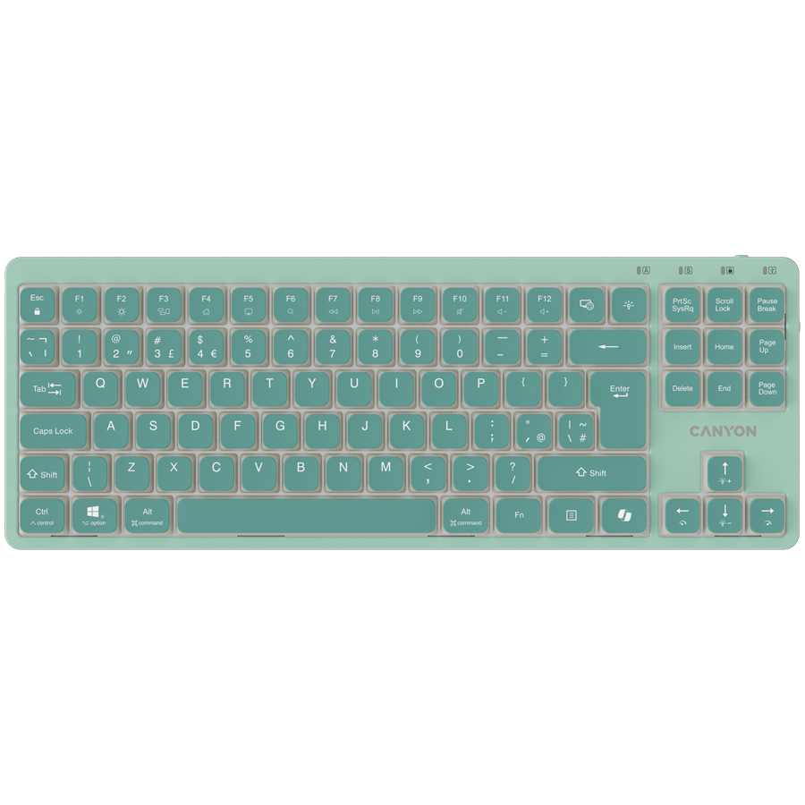 CANYON Keyboard OnType 10 Low Profile EN Wired Green