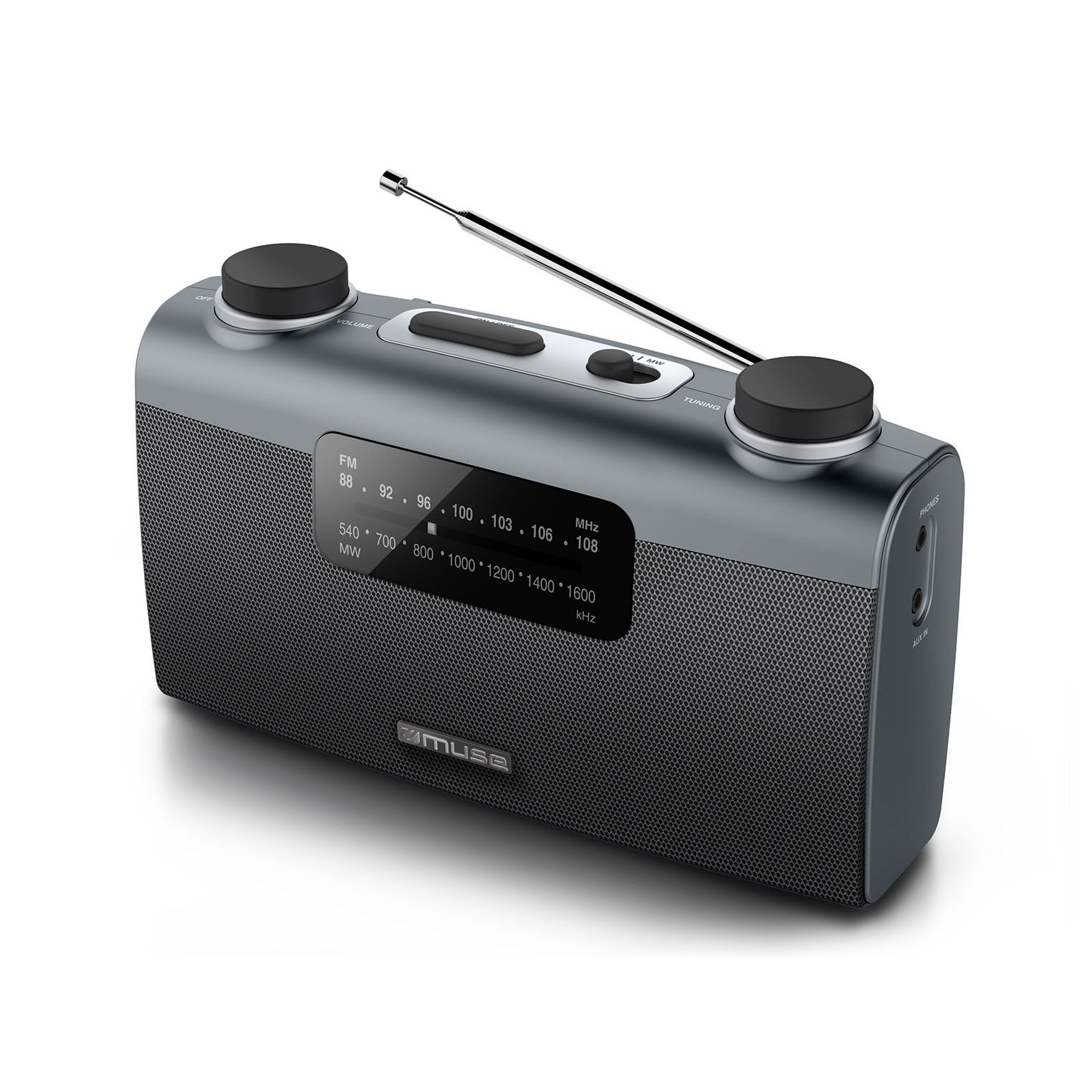 Muse - Portable radio - M-058R - AUX in - Black