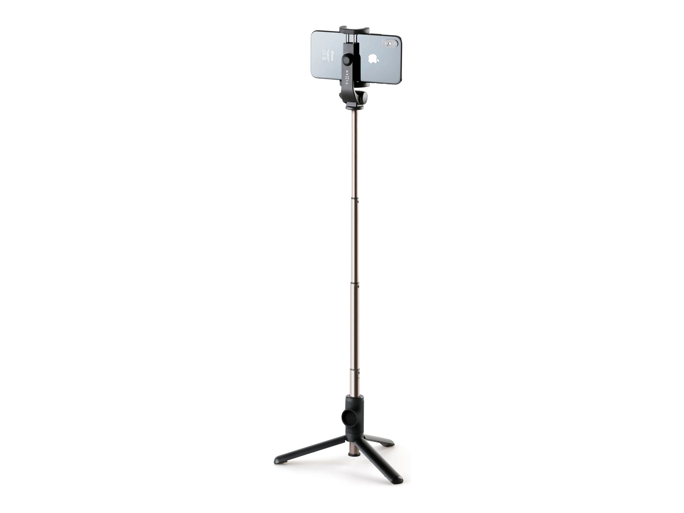 Fixed - Selfie stick With Tripod Snap Lite - No - Bluetooth - Black - 56 cm - Aluminum alloy - Fits: Phones from 50 to 90 mm width; Bluetooth trigger range: 10 m; Selfie stick load capacity: 1000 g; Removable Bluetooth remote trigger with replaceable batt
