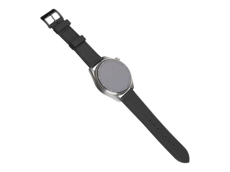 Fixed - Leather Strap with Quick Release 20mm for Smartwatch - Black