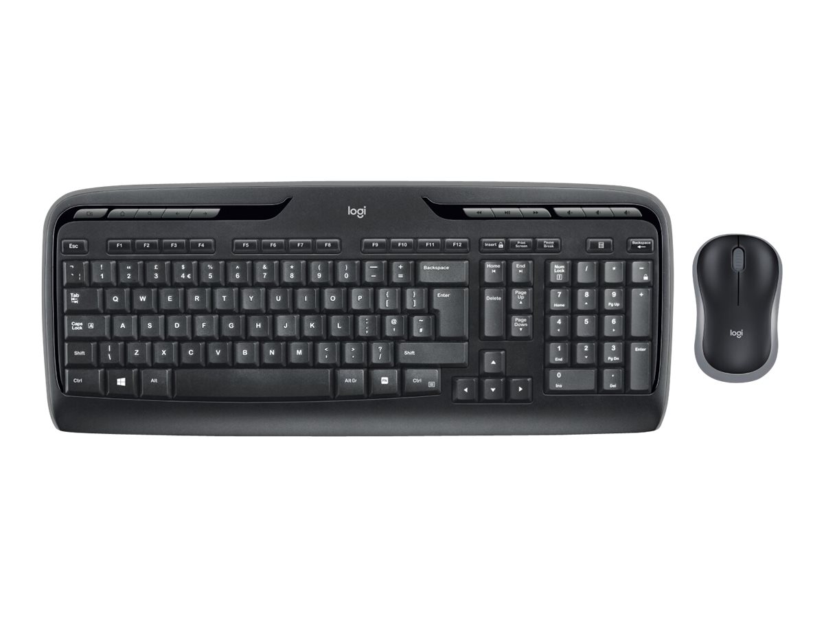 Logitech MK330 - Keyboard and Mouse Set - Wireless - Mouse included - US International - Black