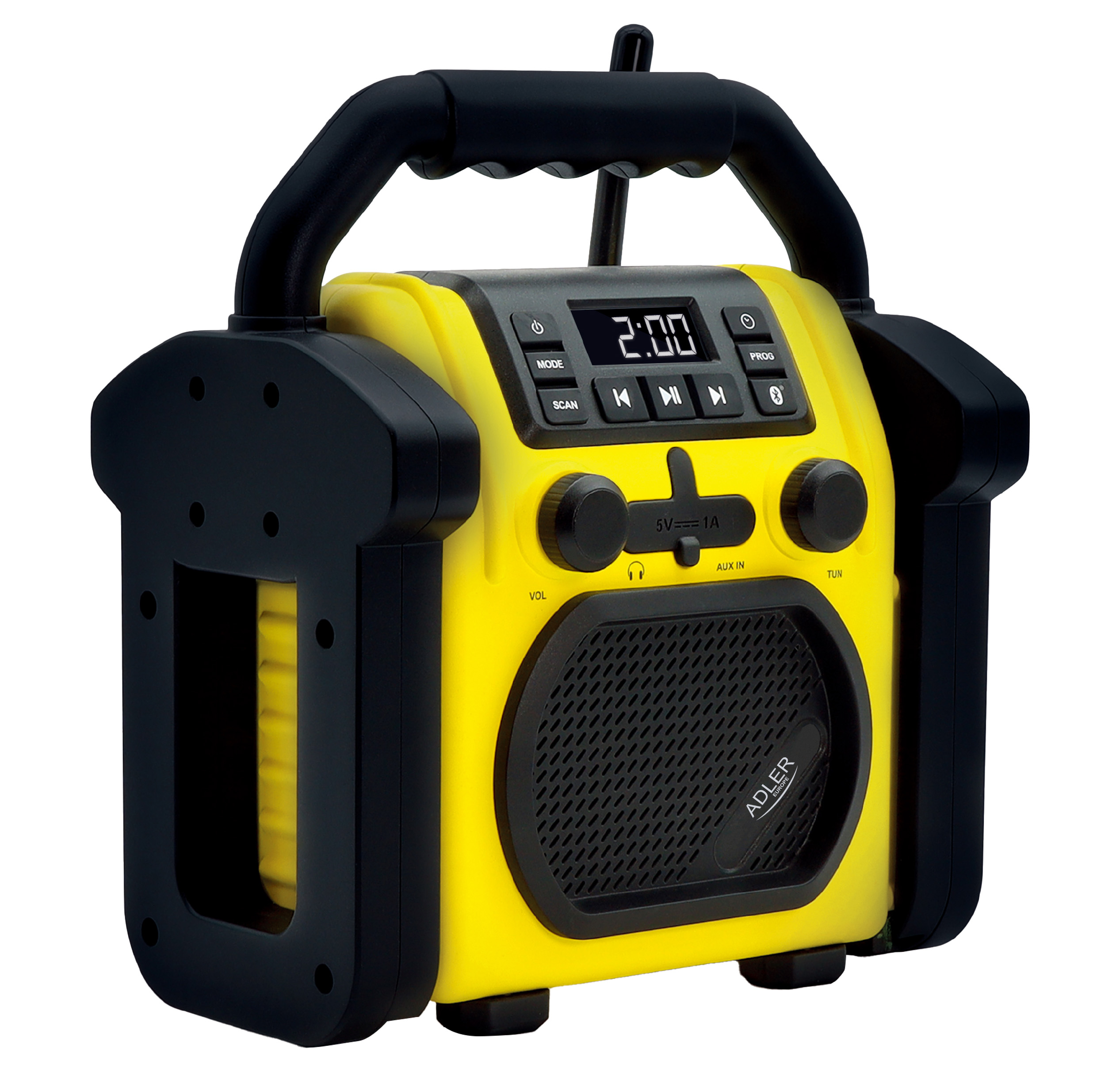 Adler - Construction radio with Bluetooth - AD 1911 - AUX in - Black/Yellow