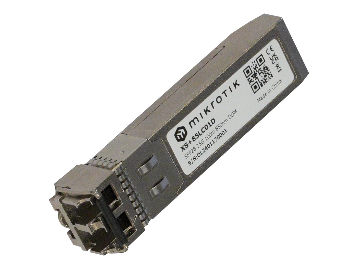 MikroTik SFP28 Module - XS+85LC01D - Dual LC UPC - 10000/25000 Mbit/s - Maximum transfer distance 100 m
