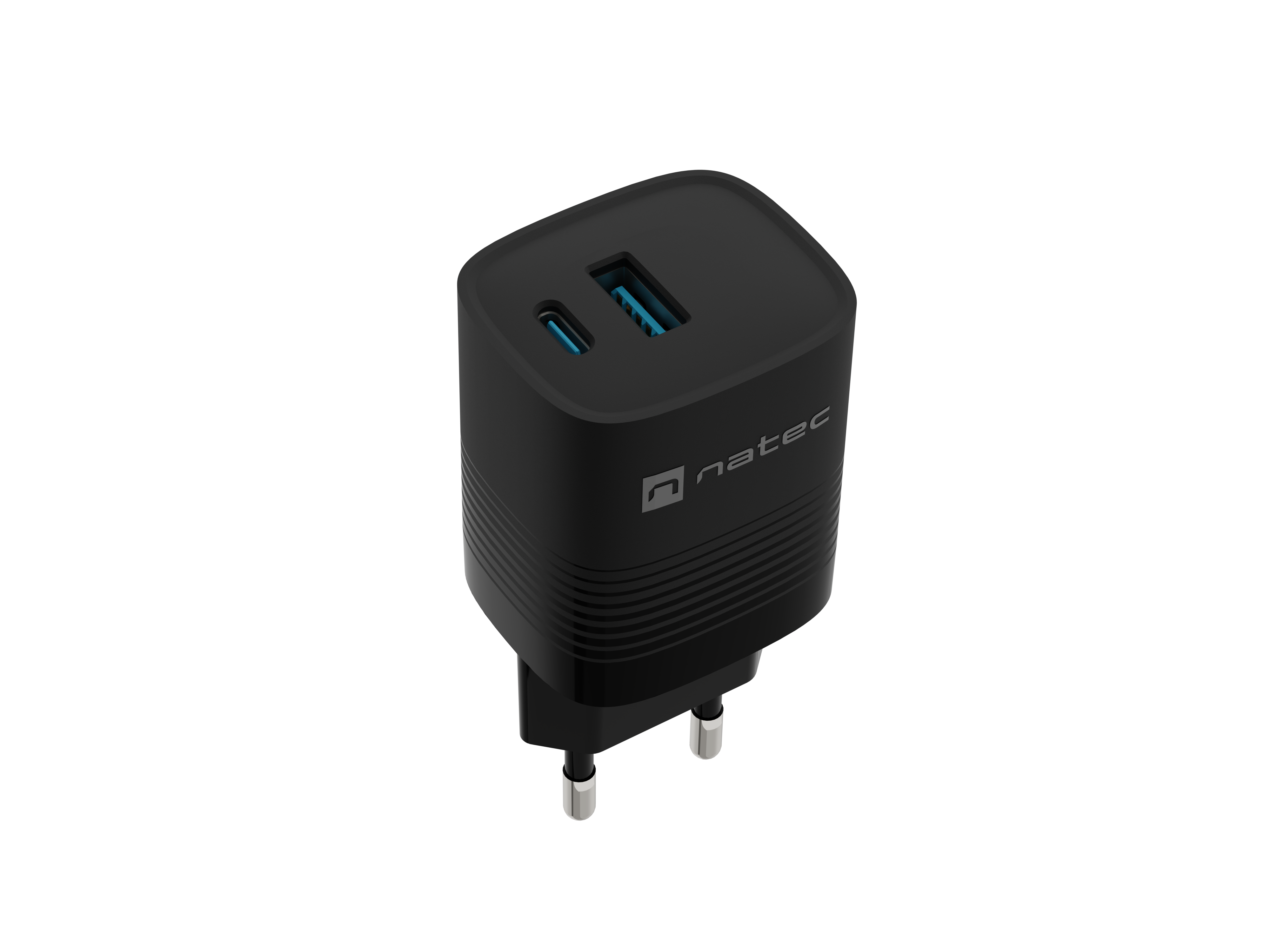 Natec Ribera USB Charger, 1x USB-A, 1x USB-C, 300 W - NUC-2141