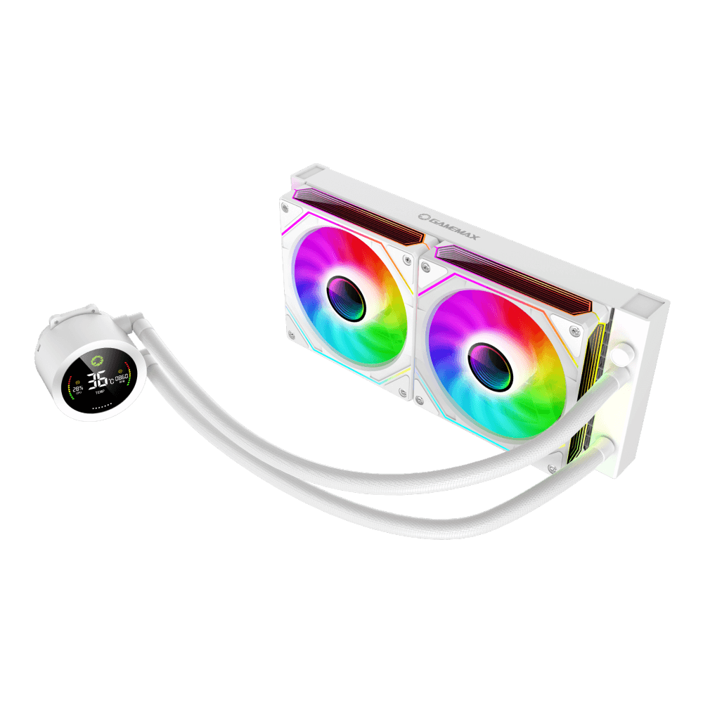 Gamemax CPU Liquid Cooler - ICEBURG 240 DIGITAL WH - White