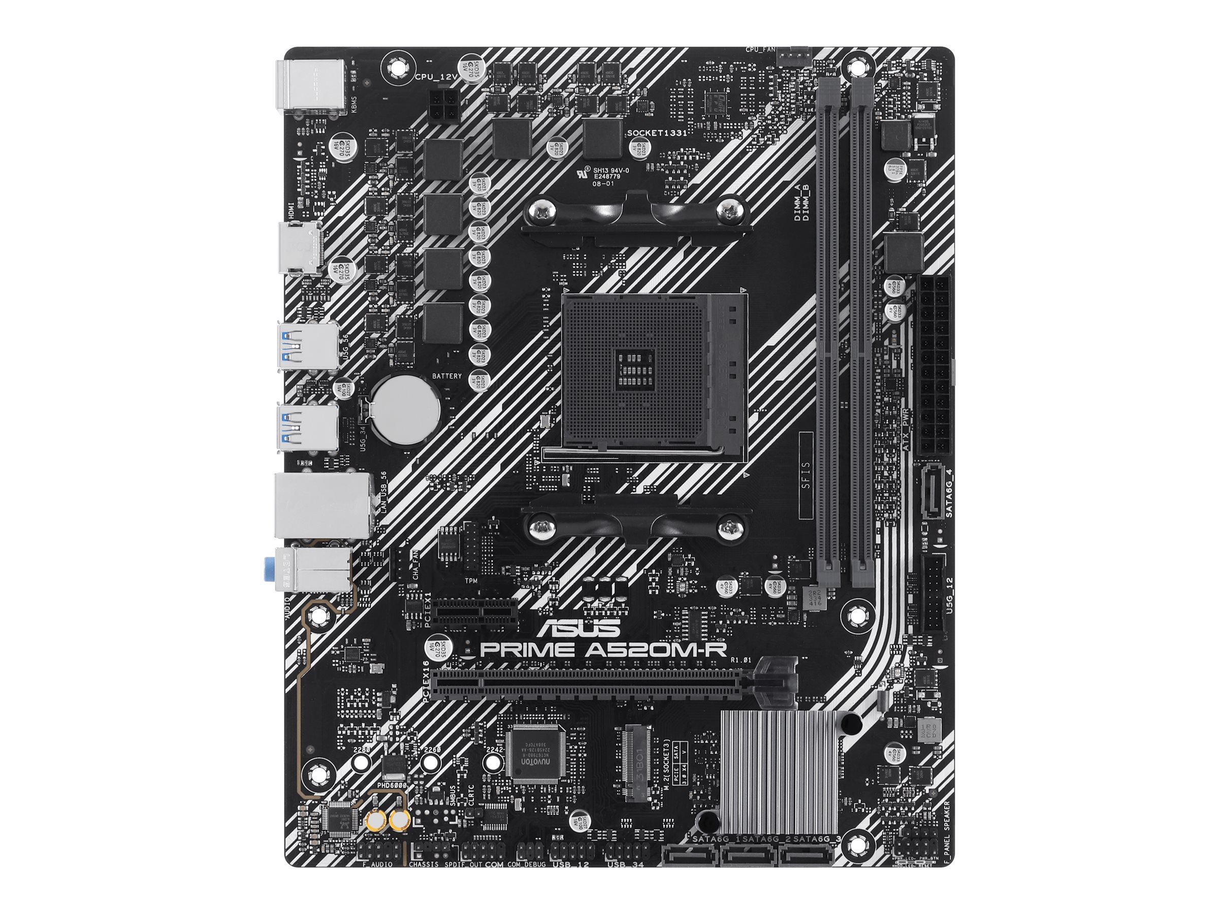 Asus - Processor family AMD A520 - Processor socket 1 x Socket AM4 - 2 DIMM slots - DDR4, ECC, unbuffered - Supported hard disk drive interfaces SATA-600 (RAID), 1 x M.2 - Number of SATA connectors 4