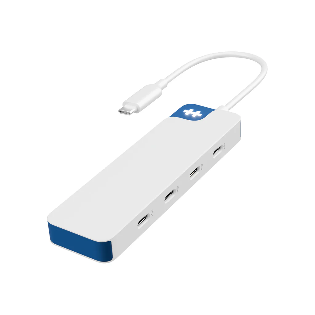 Hyper HyperDrive Flex 4 Port USB-C Hub, White/Blue - HD5201BUGL