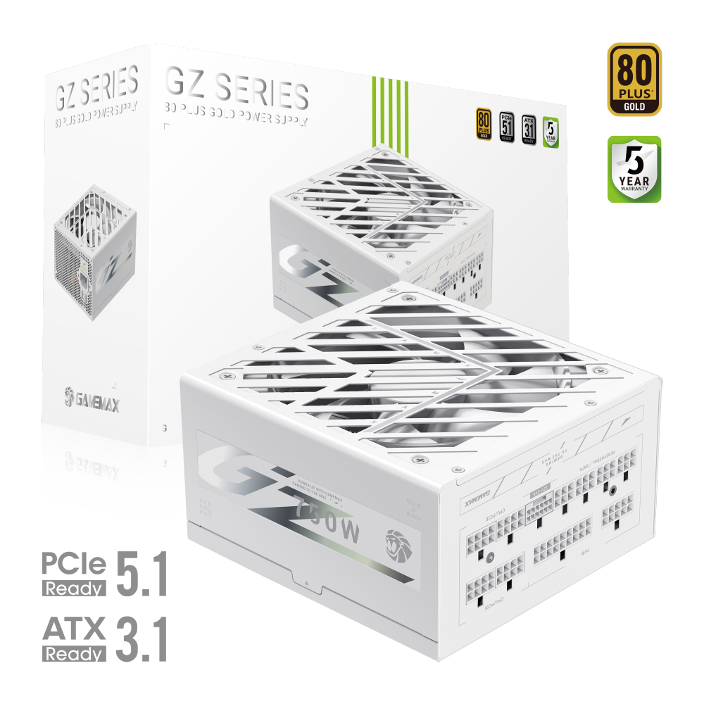 Gamemax PSU - GZ 750G WH - 750 W - Gold - White - Full Modular