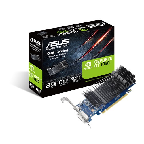 Asus - GT1030-SL-2G-BRK - NVIDIA - 2 GB - GeForce GT 1030 - GDDR5 - DVI-D ports quantity 1 - HDMI ports quantity 1 - PCI Express 3.0 - Memory clock speed 6008 MHz - Processor frequency 1506 MHz