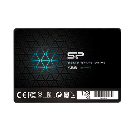 Silicon Power - A55 - 128 GB - SSD form factor 2.5" - Solid-state drive interface SATA - Read speed 550 MB/s - Write speed 420 MB/s