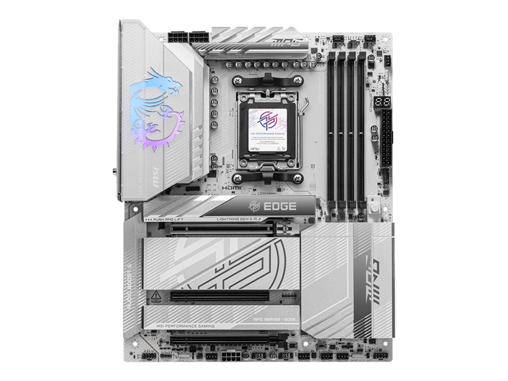 MSI MPG X870E EDGE TI WIFI - Processor family AMD - Processor socket AM5 - DDR5 - Supported hard disk drive interfaces SATA, M.2 - Number of SATA connectors 4