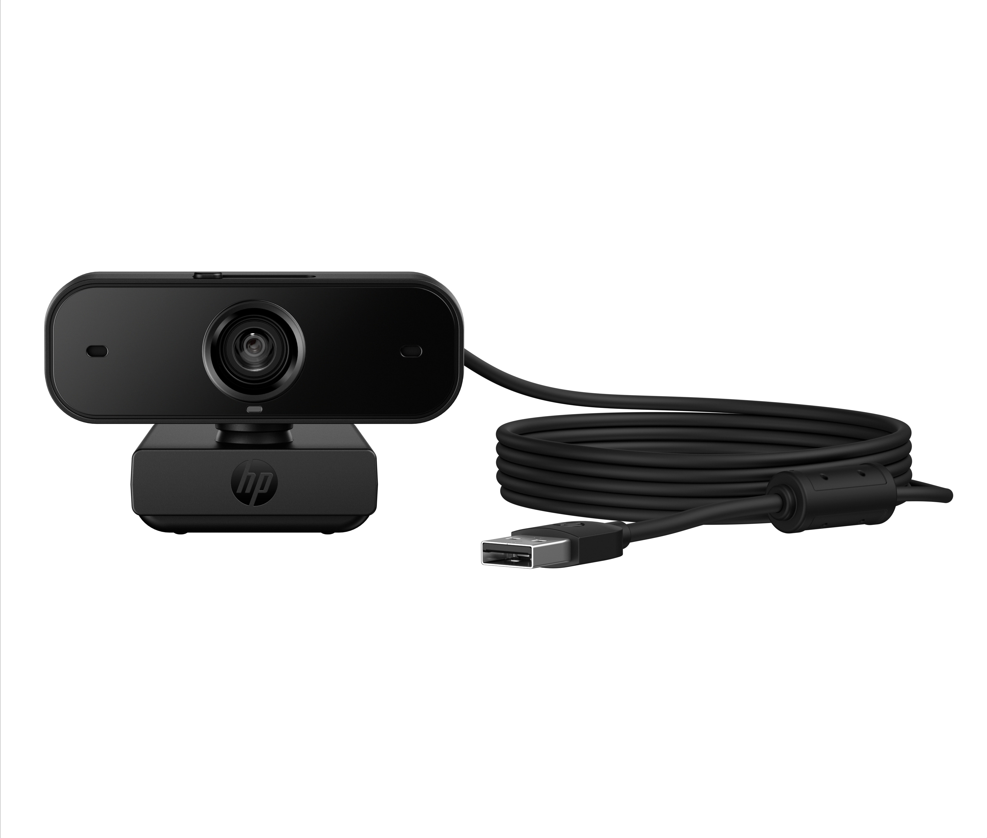 HP 435 USB FHD Privacy Business Webcam - Tilt, Swivel, Dual Microphone, Attachable - Black