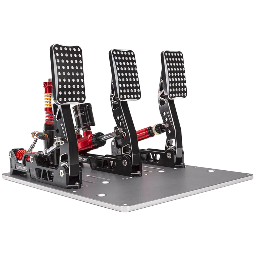 SIMAGIC Crimson Edition, Hydraulic Tri-pedal Set, 200kg Loadcell, Standard Throttle Plate. S310