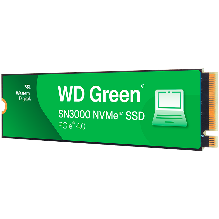 SSD POWERED BY SANDISK WD Green SN3000 1TB M.2 2280 S3-M PCIe Gen4 x4 NVMe, Read/Write: 5000/4200 MBps, TBW: 150