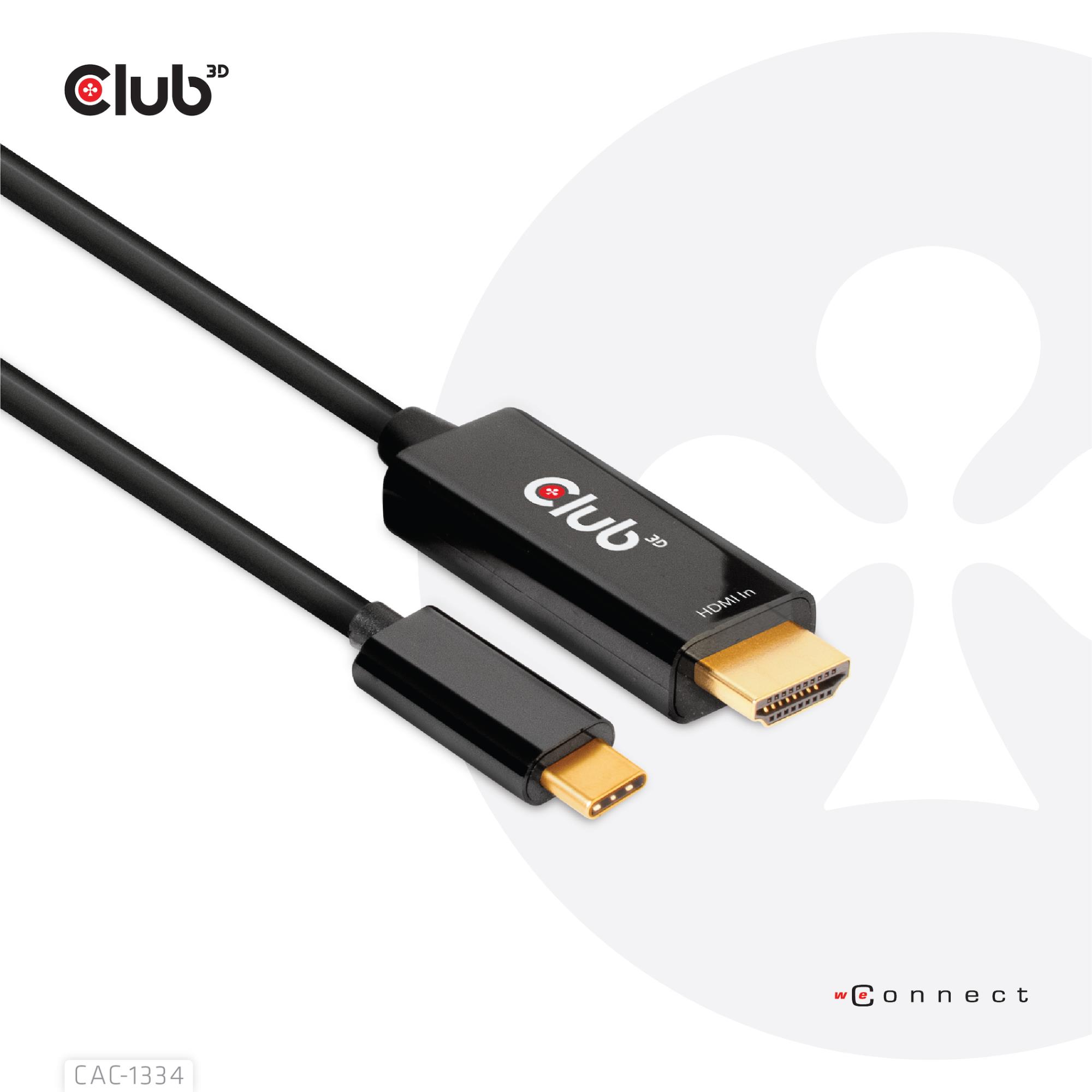 CABLE HDMI TO USB-C 1.8M/M/M CAC-1334 CLUB3D