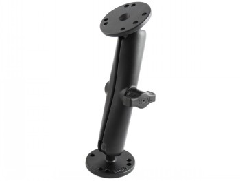 RAM B SIZE 1" BALL ON 2.5" ROUND PLATES WITH AMPS HOLE PATTERN, LONG LENGTH DOUBLE SOCKET ARM