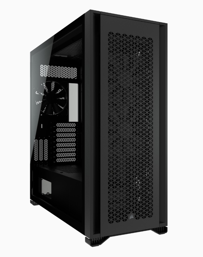 Corsair - Tempered Glass PC Case - 7000D AIRFLOW - Side window - Black - Full-Tower - ATX