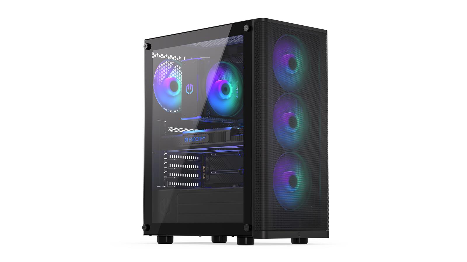 Case|ENDORFY|Ventum 200 ARGB|MidiTower|Case product features Transparent panel|Not included|ATX|MicroATX|MiniITX|Colour Black|EY2A014