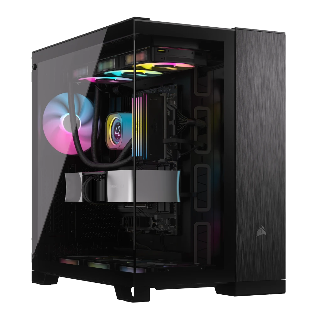 Corsair Dual Chamber PC Case - 6500X - Black/Obsidian Aluminum - Mid-Tower - ATX