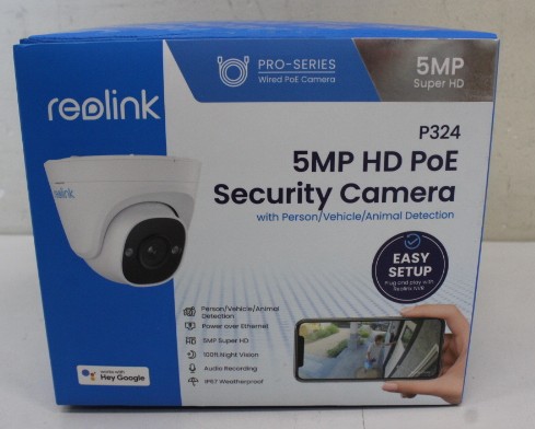 SALE OUT. Reolink - IP Camera with Accurate Person and Vehicle - P324 - 18 month(s) - Dome - 5 MP - 2.8 mm - IP66 - H.264 - Micro SD, Max. 256 GB - DEMO