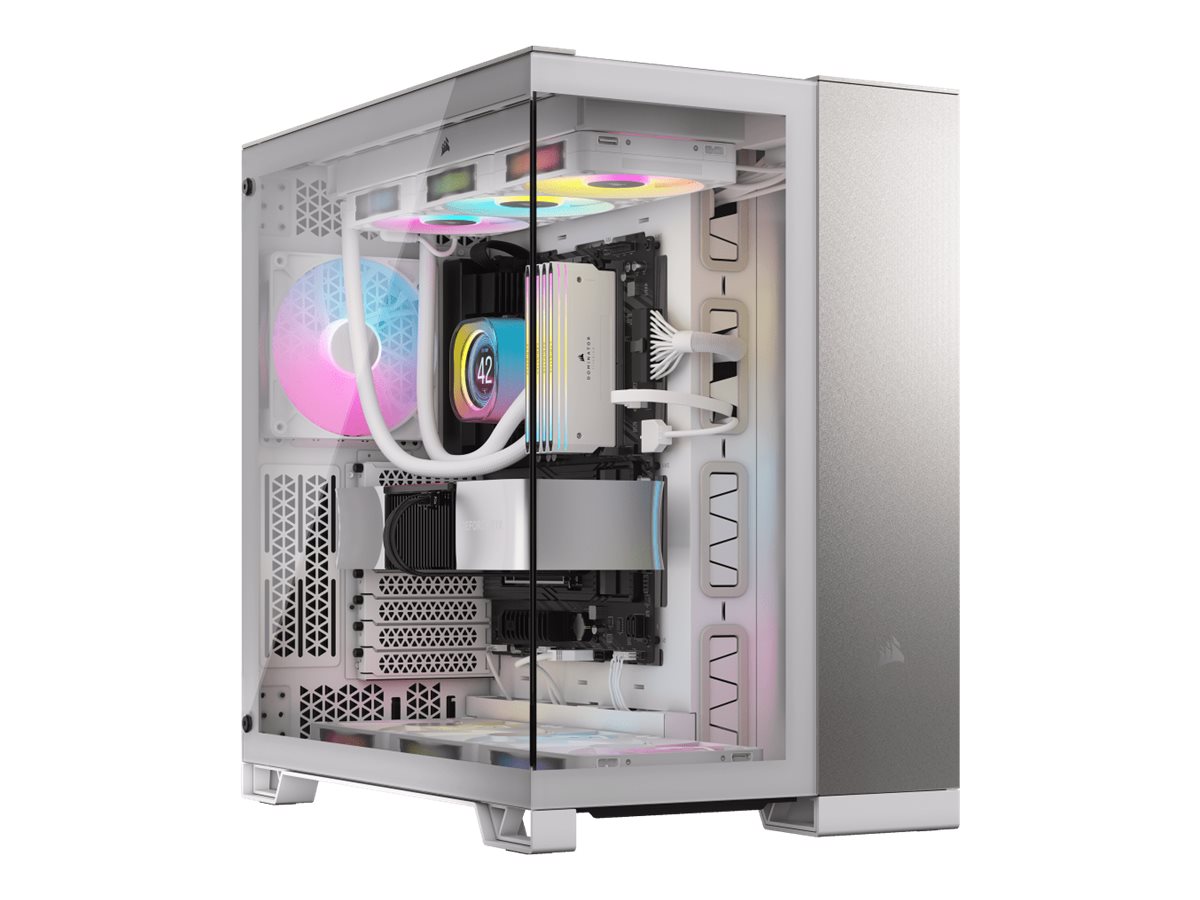 Corsair PC Case - 6500X Dual Chamber - White/Satin Gray Aluminum - Mid-Tower