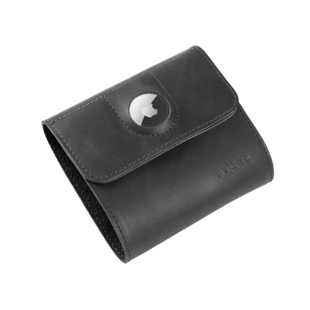 Fixed - Classic Wallet for AirTag - Apple - Genuine cowhide - Black - Dimensions of the wallet : 11 x 11.5 cm; Closing of the wallet is secured by a magnet; Smaller pocket for Apple AirTag; inner hidden pocket; 4 pockets for credit cards or documents